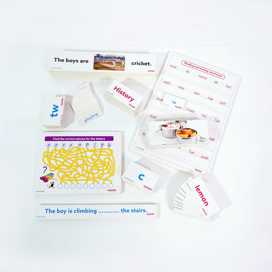 English lab learning materials for phonics, reading and vocabulary for grades 1 to 5