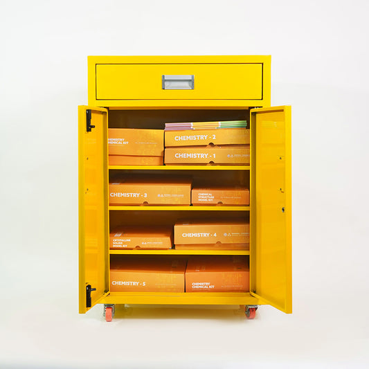 Chemistry lab equipment for experiments in acids, bases and reactions